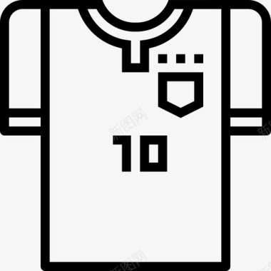 足球运动衫足球33直线型图标图标