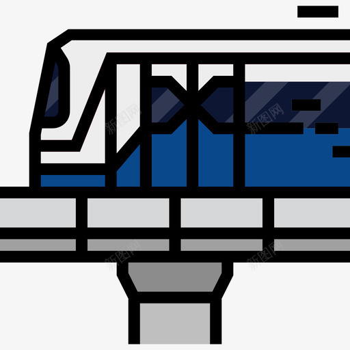 火车曼谷标志和地标4线颜色图标svg_新图网 https://ixintu.com 曼谷标志和地标4 火车 线颜色