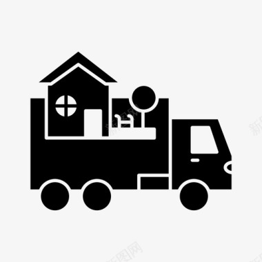 搬家服务货物运送送货车图标图标