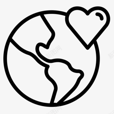 地球慈善44号直线型图标图标