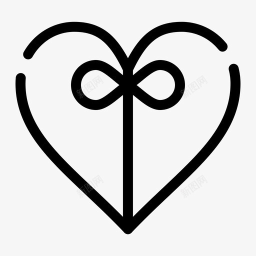 心形礼物丝带图标svg_新图网 https://ixintu.com 2月 v4 web 丝带 心形 界面 礼物 系列
