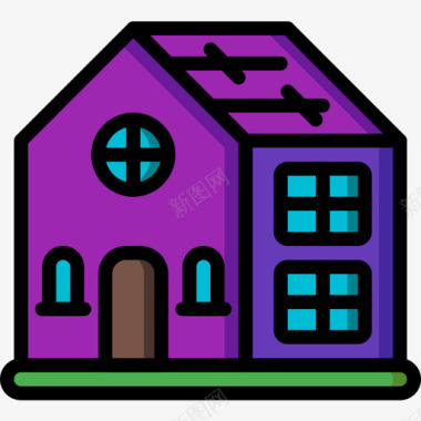 住宅住宅5线性颜色图标图标