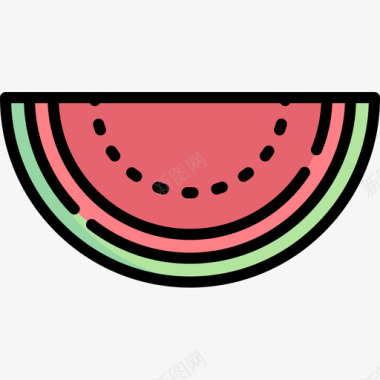 西瓜食品122线颜色图标图标