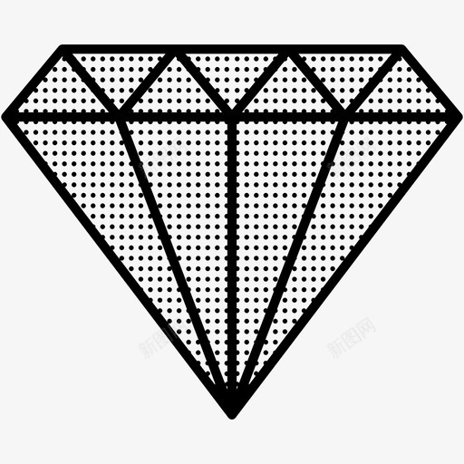 钻石宝石几何学图标svg_新图网 https://ixintu.com 几何图形 几何学 宝石 点状 钻石
