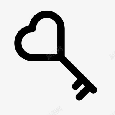 爱的钥匙浪漫的婚礼的图标图标