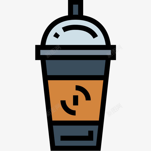 冰咖啡咖啡店85线性颜色图标svg_新图网 https://ixintu.com 咖啡 咖啡店 线性 颜色