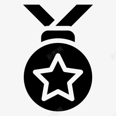 明星奖章金牌一颗星图标图标