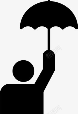 人伞保护雨图标图标