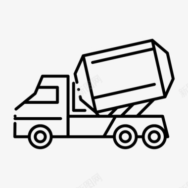 卡车水泥建筑图标图标