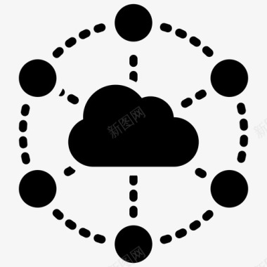 云连接云计算云托管图标图标