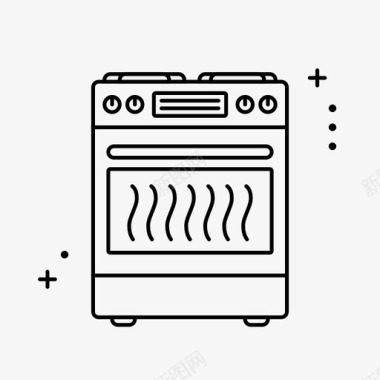 炉灶电器烹饪图标图标
