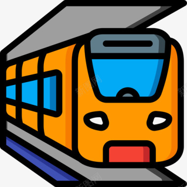 火车旅行138线性颜色图标图标