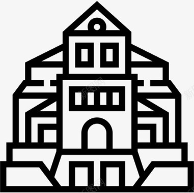 瓦杜兹大教堂地标12直线形图标图标