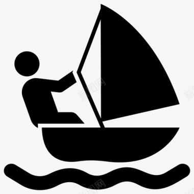 划船漂流兜售图标图标