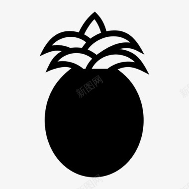 菠萝水果健康食品图标图标