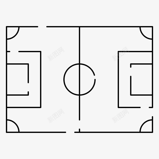 场地足球比赛图标svg_新图网 https://ixintu.com 场地 比赛 球场 足球 运动场地和运动训练用细虚线