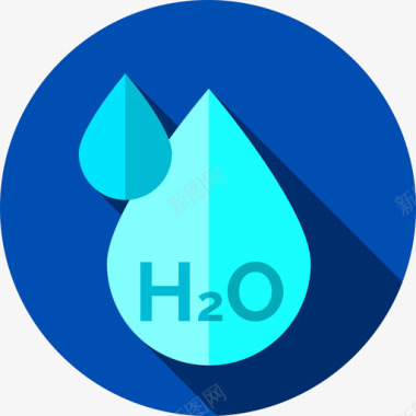 水滴化学24平坦图标图标