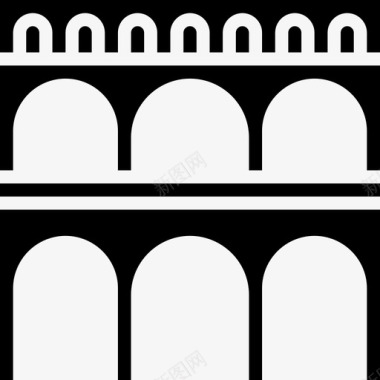 建筑法国符号2字形图标图标
