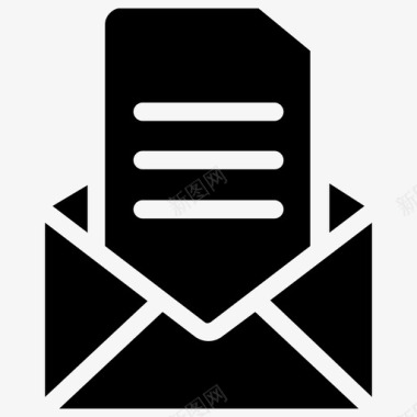 打开的电子邮件业务文档简历图标图标