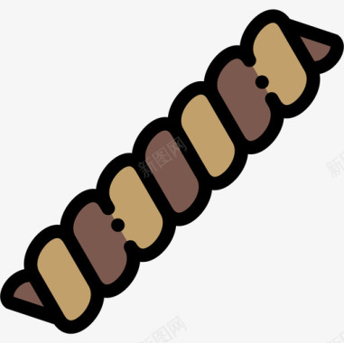 巧克力糖果店10线性颜色图标图标