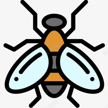 苍蝇昆虫12线状颜色图标图标