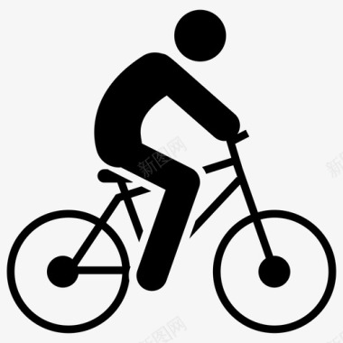 自行车自行车骑手享受图标图标
