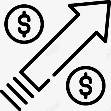 货币增长投资13线性图标图标