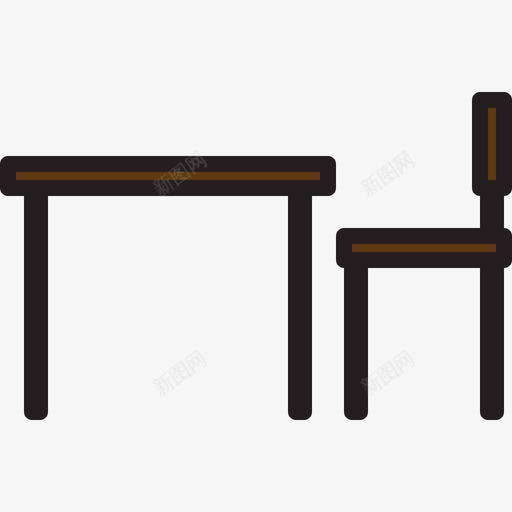 桌子家具33线性颜色图标svg_新图网 https://ixintu.com 家具33 桌子 线性颜色