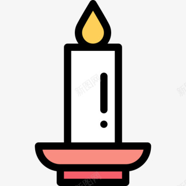 蜡烛替代药物11线性颜色图标图标