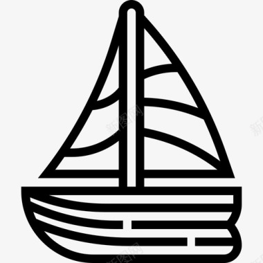 夏威夷13号帆船直线型图标图标