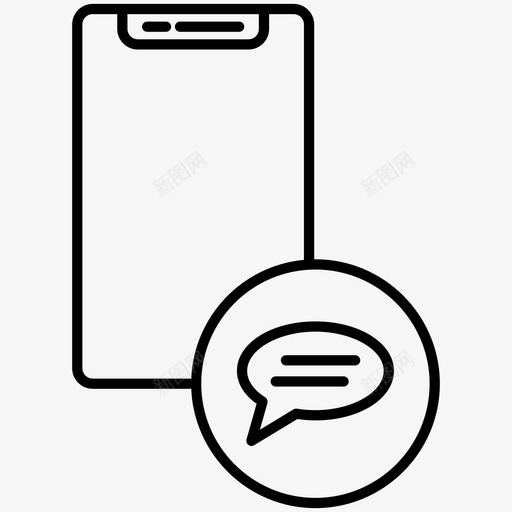 短信信使智能手机图标svg_新图网 https://ixintu.com 信使 智能手机 智能手机工具 短信