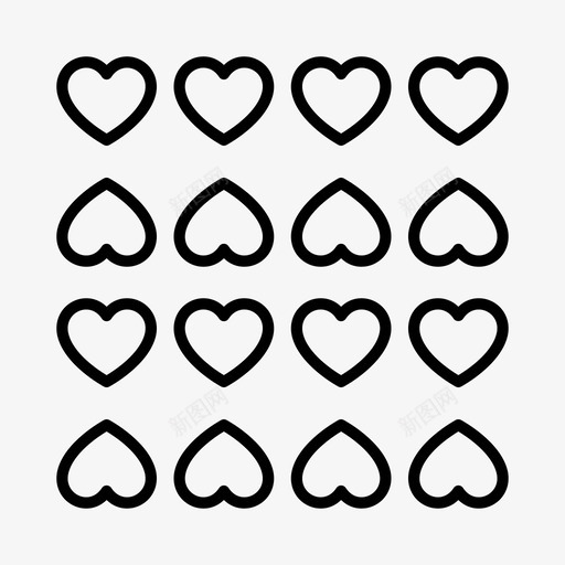 心形图案几何图案图案图标svg_新图网 https://ixintu.com 几何 图案 心形 纺织品 重复