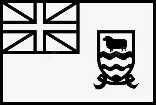 福克兰群岛国旗马尔维纳斯福克兰群岛马尔维纳斯国旗国家图标图标