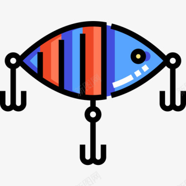 诱饵钓鱼16线形颜色图标图标