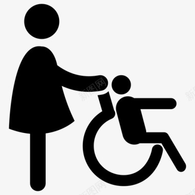 瘫痪残疾固定图标图标