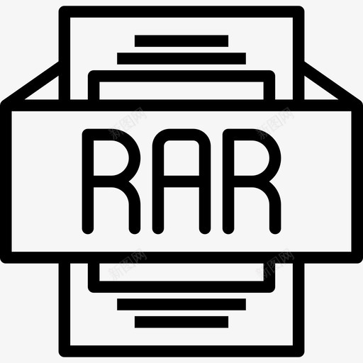 Rar文件类型3线性图标svg_新图网 https://ixintu.com Rar 文件类型3 线性