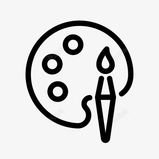 调色板艺术画笔图标svg_新图网 https://ixintu.com 休闲 文化 画笔 绘画 艺术 调色板