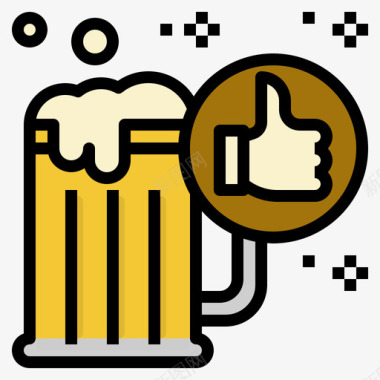 品质啤酒22线性颜色图标图标