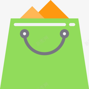 购物袋购物和电子商务6扁平图标图标