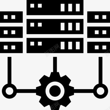 服务器网络共享5字形图标图标