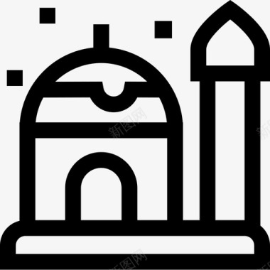 清真寺圣诞城8直线形图标图标