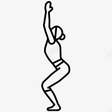瑜伽姿势平衡身体图标图标