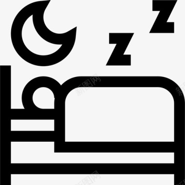 睡觉空闲时间3线性图标图标