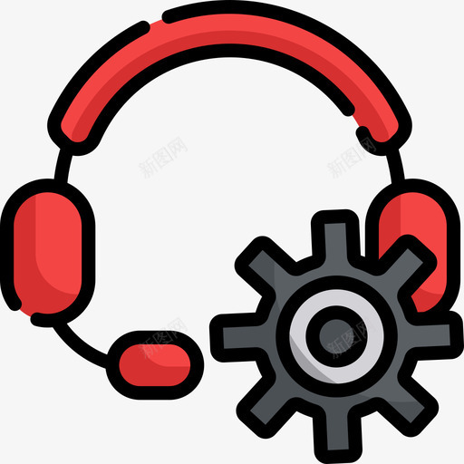 耳机呼叫中心6线性颜色图标svg_新图网 https://ixintu.com 呼叫中心6 线性颜色 耳机