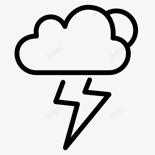 暴风雨云闪电图标svg_新图网 https://ixintu.com 云和 天气 暴风雨 闪电