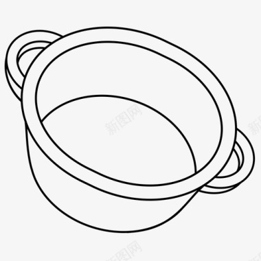 锅大轮廓炊具餐具图标图标