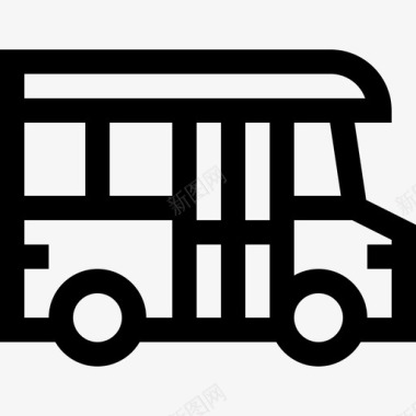 巴士生活方式14直线型图标图标