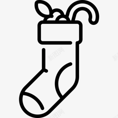 圣诞袜圣诞201直纹图标图标