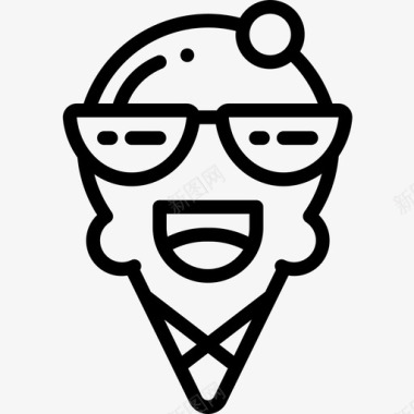 冰激凌芒奇康斯冰淇淋直线冰淇淋图标图标