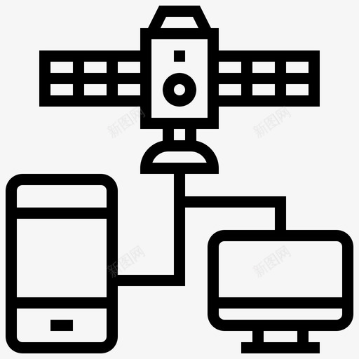 卫星网通信技术图标svg_新图网 https://ixintu.com 卫星网 卫星通信 技术 电信 通信